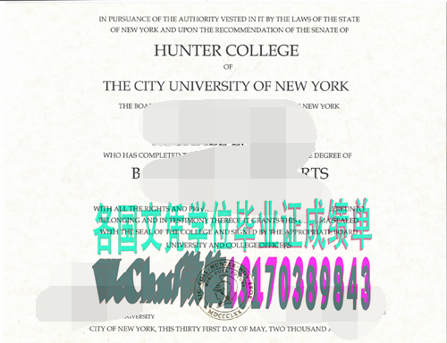 定制纽约市立大学亨特学院文凭