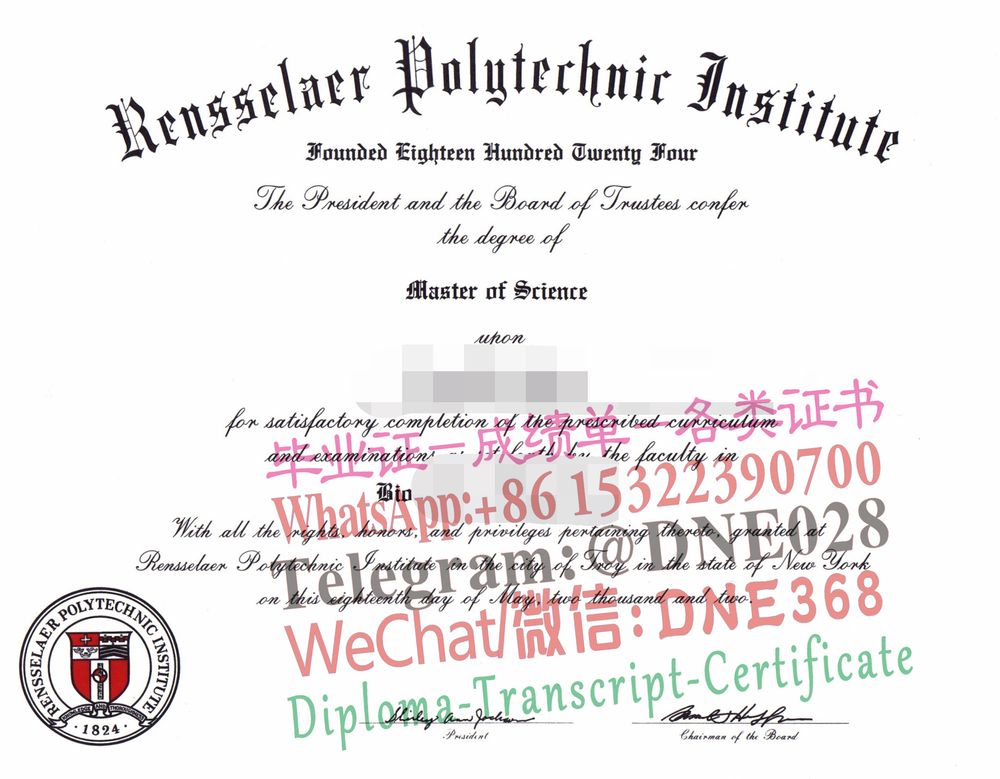 美国伦斯勒理工学院毕业证样本