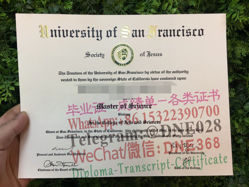 美国旧金山大学毕业证样本