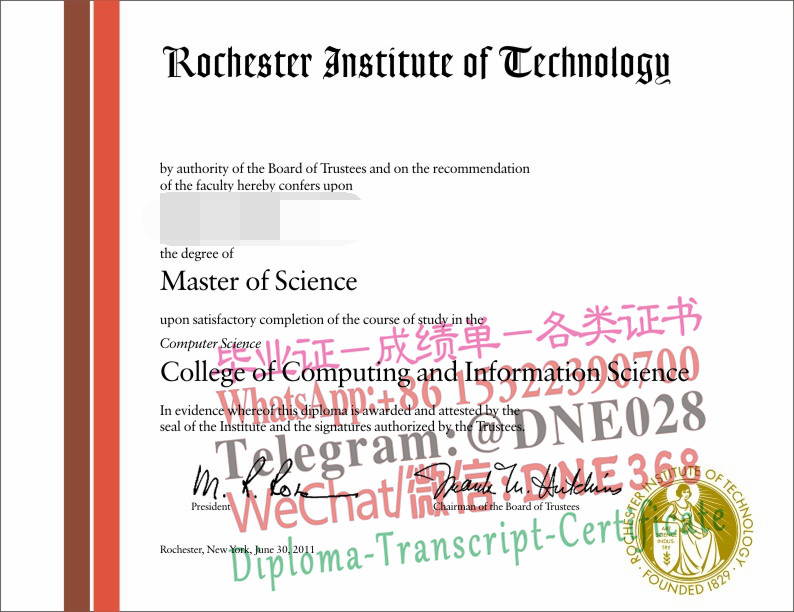 美国罗彻斯特理工学院毕业证样本